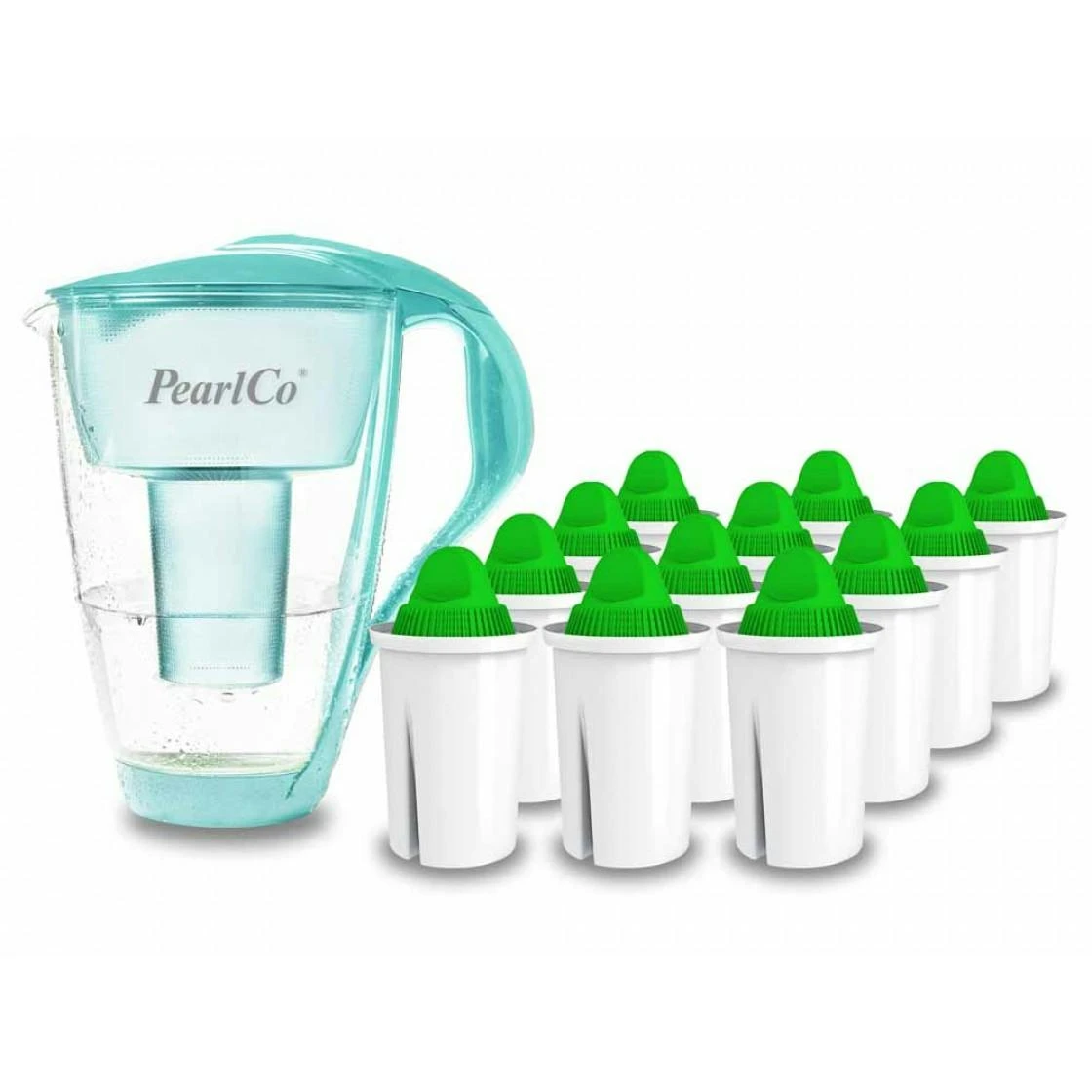 Glas-Wasserfilter Mint Inkl. 12 Alkaline Filterkartuschen 1 Glas-Wasserfilter Mint Inkl. 12 Alkaline Filterkartuschen