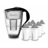 Glas-Wasserfilter Schwarz Inkl. 6 Protect+ Filterkartuschen
