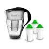 Glas-Wasserfilter Schwarz Inkl. 3 Alkaline Filterkartuschen